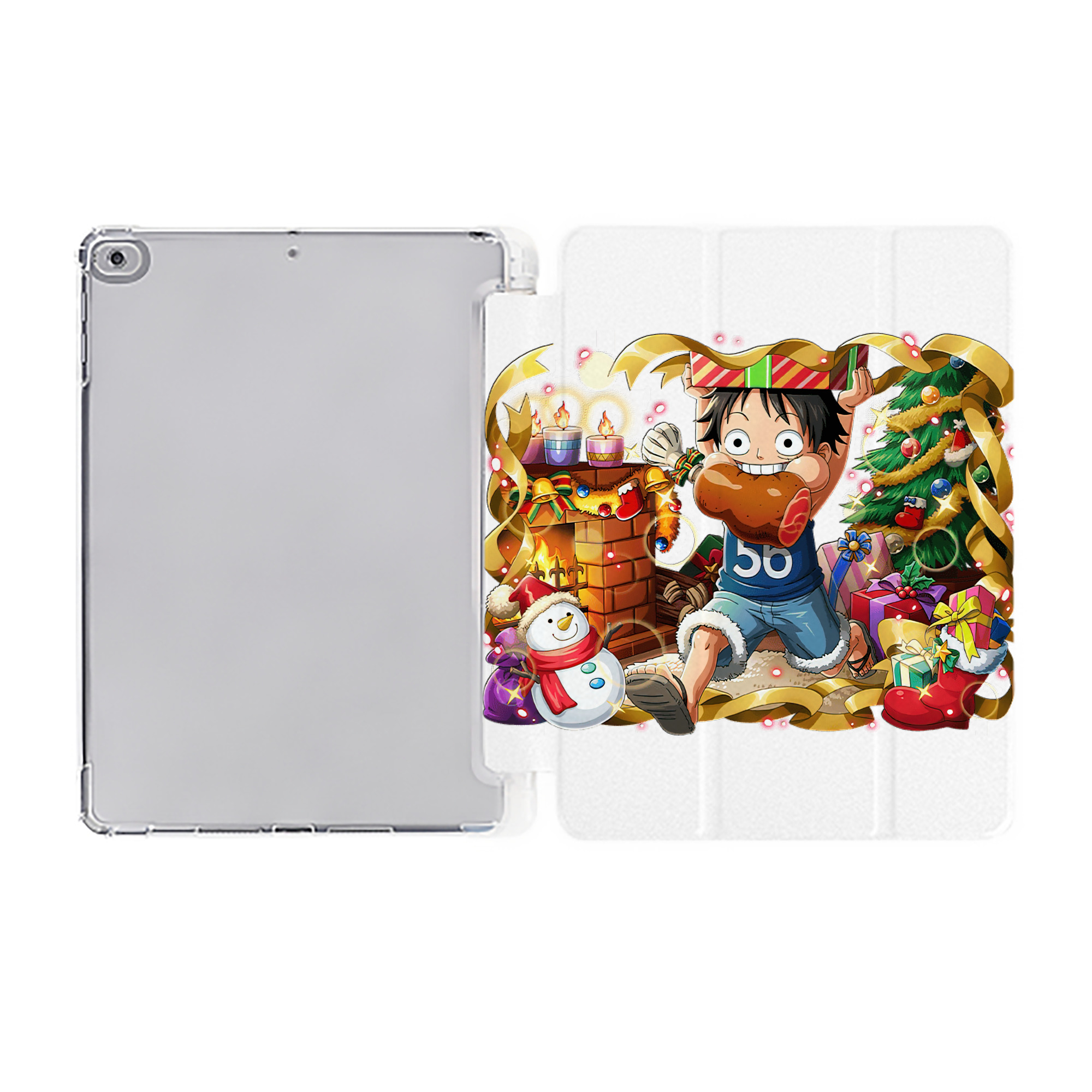 （画像用） ワンピース モンキー・D・ルフィ ONE PIECE Monkey D. Luffy IPad ケース ペン収納付き 三つ折りスタンド PUレザー×シリコン 対応機種9.5/10.5/10.9インチ